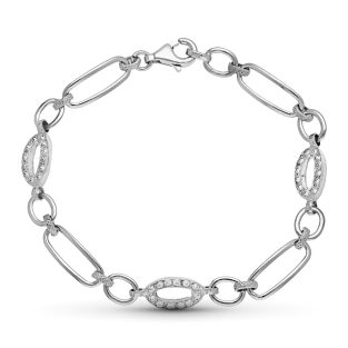 18K PULSERA ORO BLANCO Y CIRCONITAS