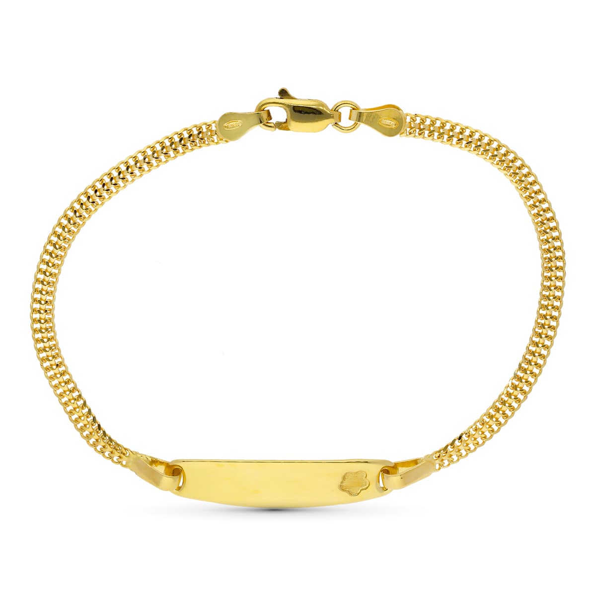 18K ESCLAVA ORO AMARILLO FLOR 17 CM