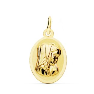 18K MEDALLA ORO AMARILLO VIRGEN NIÑA 19X12 MM