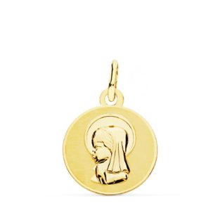 18K MEDALLA VIRGEN NIÑA 14 MM