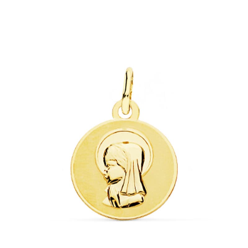 18K MEDALLA VIRGEN NIÑA 14 MM
