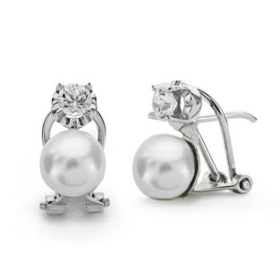 18K PENDIENTES PERLA CULTIVADA 7-4.5 MM