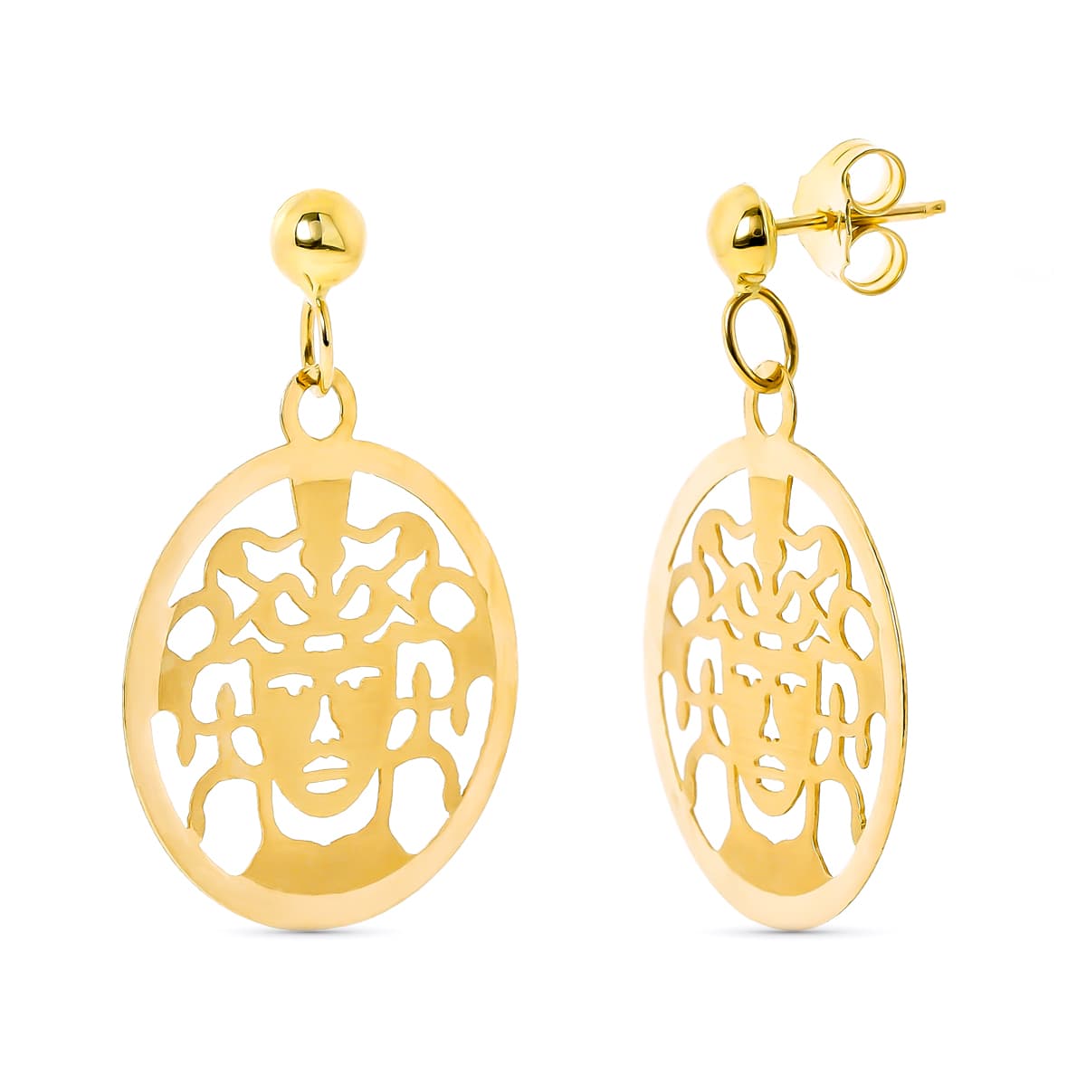 18K PENDIENTES REDONDO CALADO MEDUSA