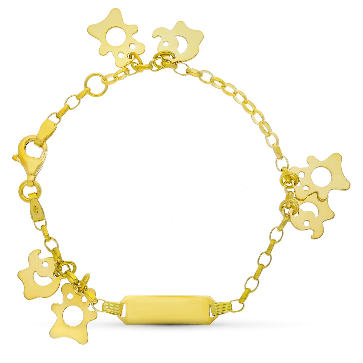 18K ESCLAVA ORO AMARILLO FIGURAS 14 CM 2 MM