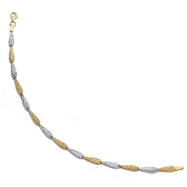 18K PULSERA BICOLOR HUECA 19 CM 3.40 GR