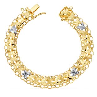 18K PULSERA PRINCESA BICOLOR 20 CM ANCHO 10 MM 12.00 GR