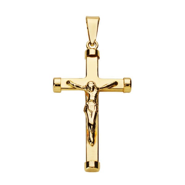 18K CRUZ CON CRISTO 28X15 MM PALO RECTANGULAR