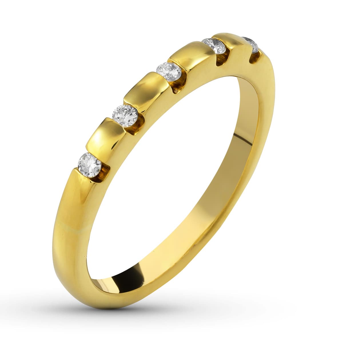 18K SORTIJA ORO AMARILLO DIAMANTES TALLA BRILLANTE 0.025 QTS.