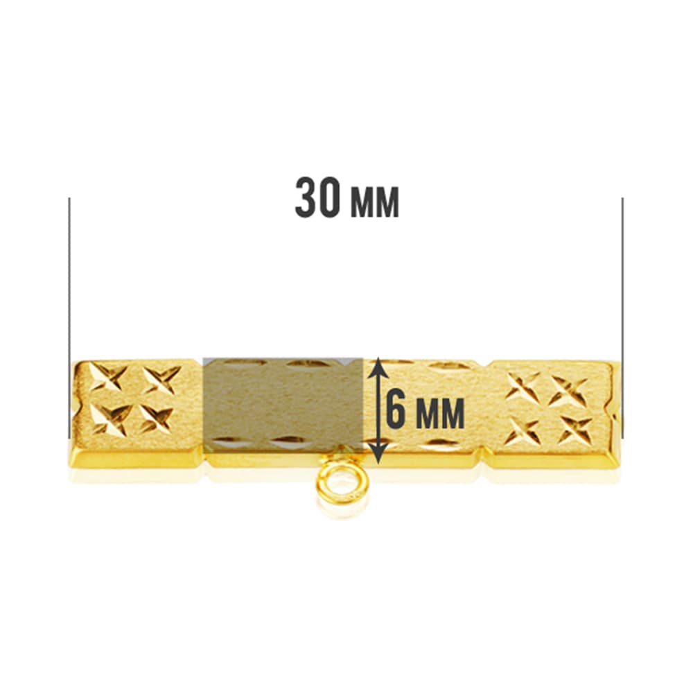 18K ALFILER ORO AMARILLO TALLADO 30X6 MM - Imagen 2