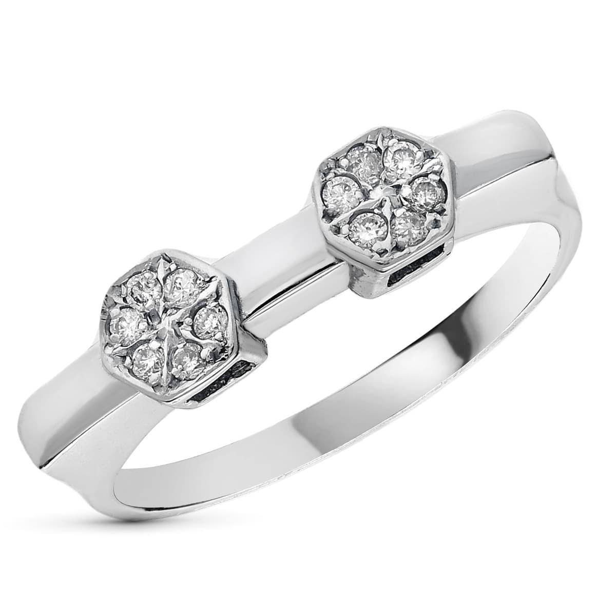 18K SORTIJA ORO BLANCO DIAMANTES TALLA BRILLANTE 0.15 QTS.