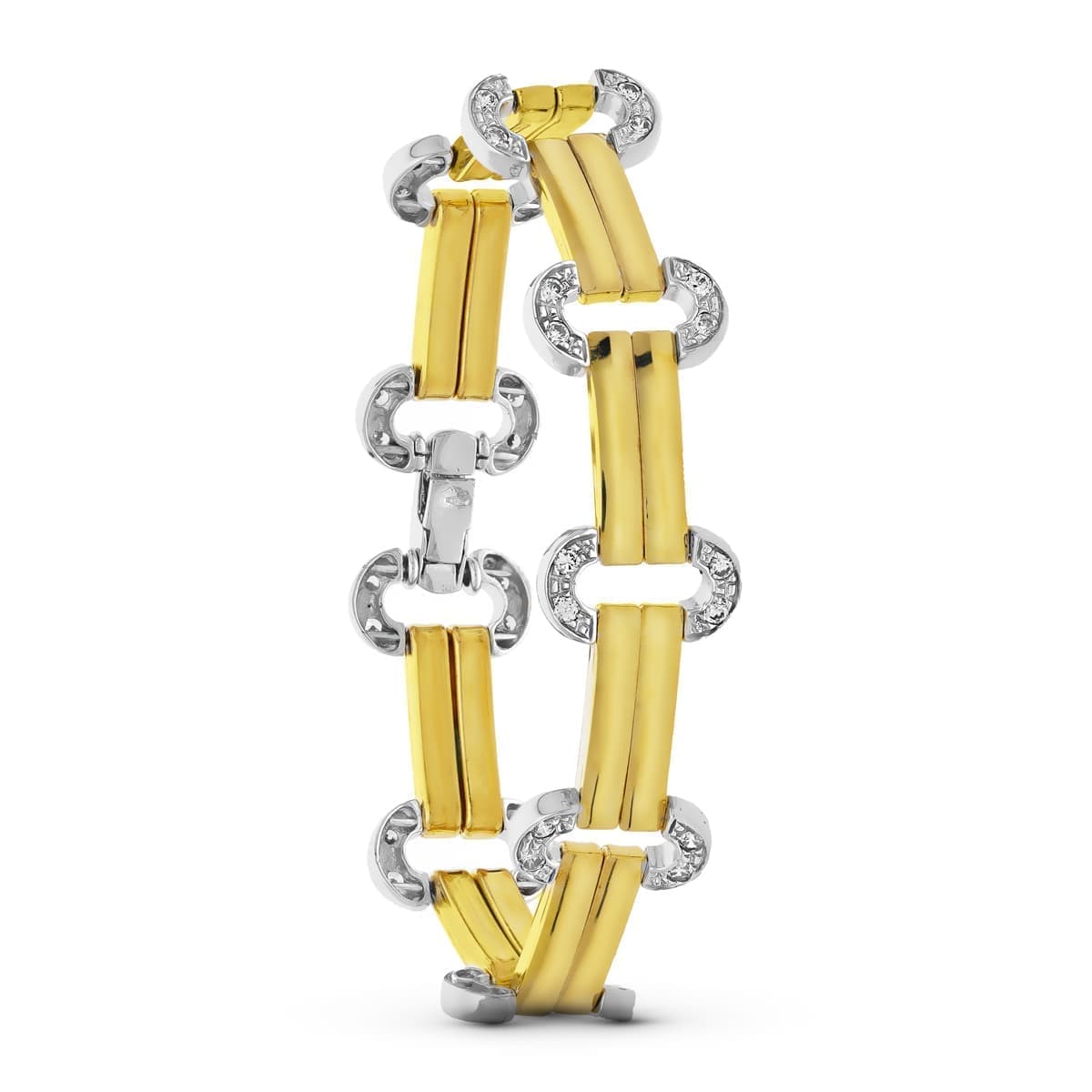 18K PULSERA ORO BICOLOR CIRCONITAS