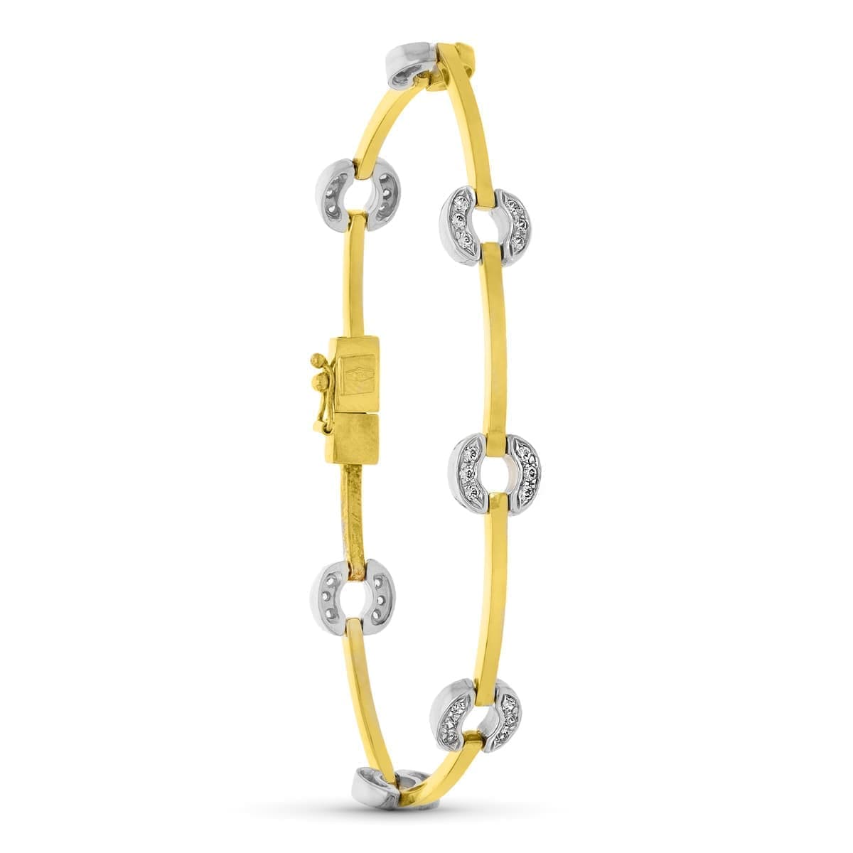 18K PULSERA ORO BICOLOR CIRCONITAS