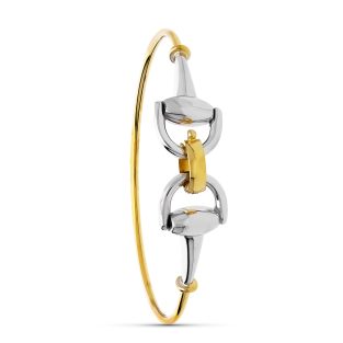 18K PULSERA ORO BICOLOR RIGIDA ESTRIBO