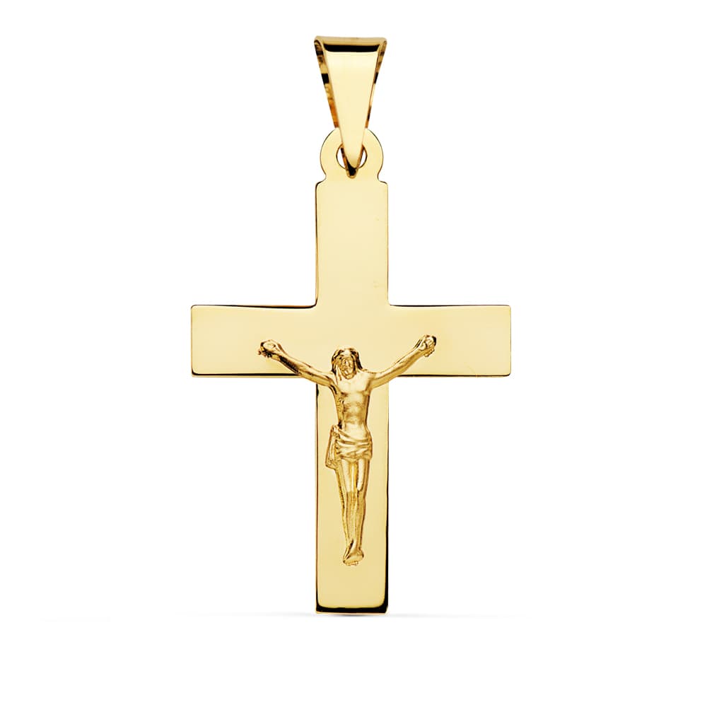 18K CRUZ CON CRISTO 34X22 MM