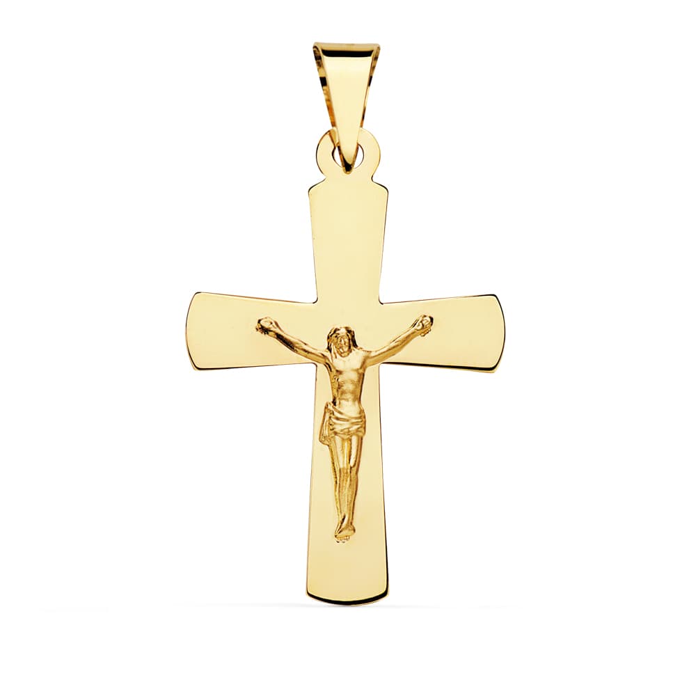 18K CRUZ CON CRISTO 34X22 MM
