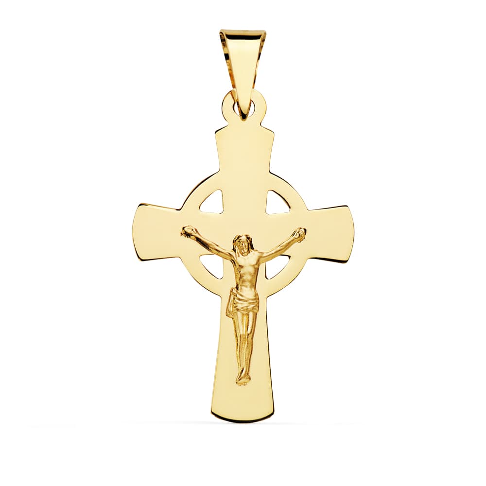 18K CRUZ CON CRISTO 34X22 MM