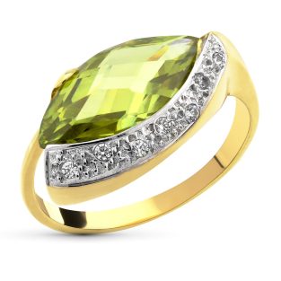 18K SORTIJA ORO AMARILLO CON PIEDRA Y CIRCONITAS