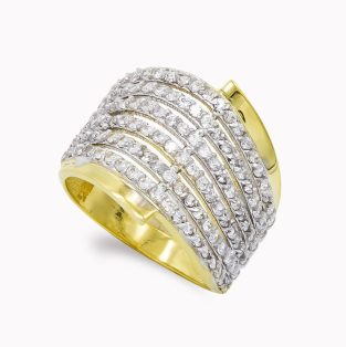 18K SORTIJA ORO BICOLOR CON CIRCONITAS