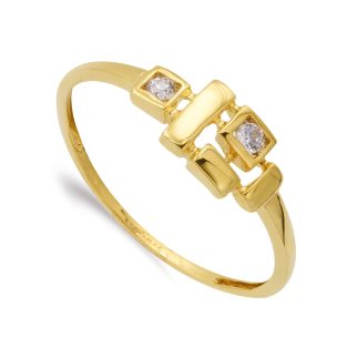 18K SORTIJA ORO AMARILLO CON MOTIVOS Y CIRCONITAS ANCHO MOTIVO 13X6 MM