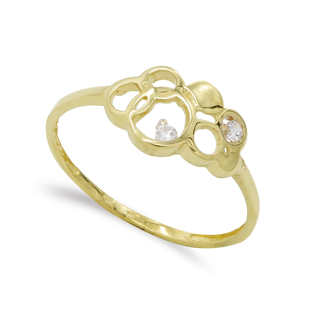 18K SORTIJA ORO AMARILLO CIRCONITAS CIRCULOS