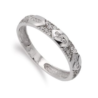 18K SORTIJA ORO BLANCO CON CIRCONITAS Y DETALLES EN BRILLO ANCHO 3.5 MM