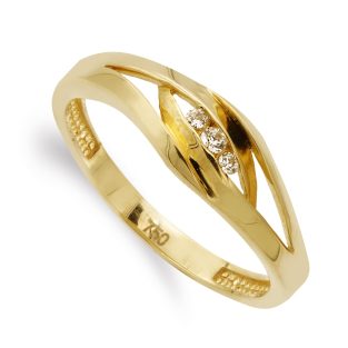 18K SORTIJA ORO AMARILLO CON CIRCONITAS ANCHO 6.5 MM