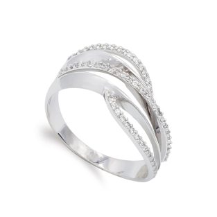 18K SORTIJA ORO BLANCO CON CIRCONITAS