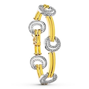 18K PULSERA ORO BICOLOR CIRCONITAS