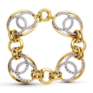 PULSERA BICOLOR CIRCONITAS 26.25 GR