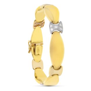 18K PULSERA ORO BICOLOR MATE Y BRILLO Y CIRCONITAS