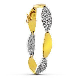 18K PULSERA ORO BICOLOR CIRCONITAS