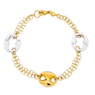18K PULSERA BICOLOR NUDO BARCO 7.15GR