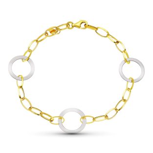 18K PULSERA ORO BICOLOR CIRCULOS