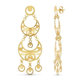 18K PENDIENTES ORO AMARILLO LASER MATE Y BRILLO