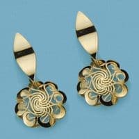 18K PENDIENTES LASER REDONDOS