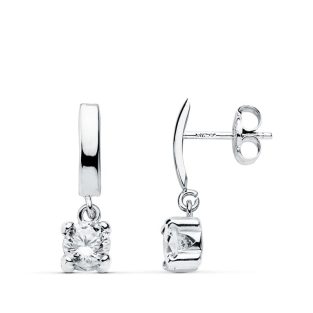 18K PENDIENTES ORO BLANCO GARRAS 15X4 MM