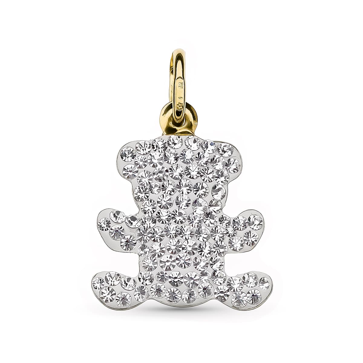 18K COLGANTE ORO AMARILLO OSO Y CIRCONITAS 21X17 MM