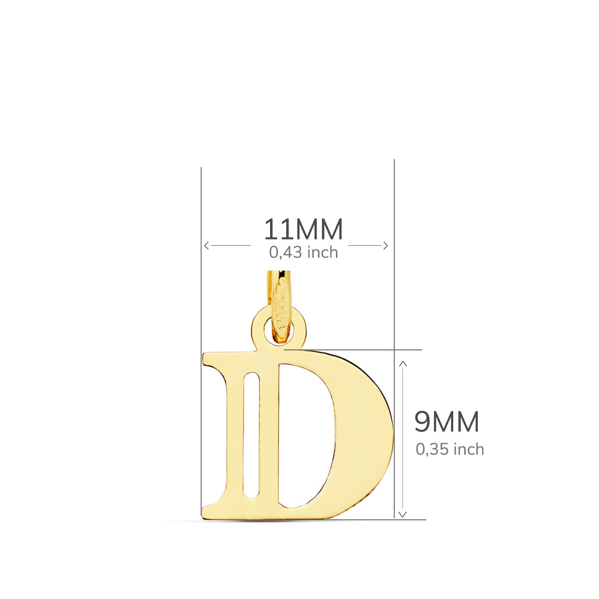 18K COLGANTE LETRA " D " . 11X9 MM - Imagen 2