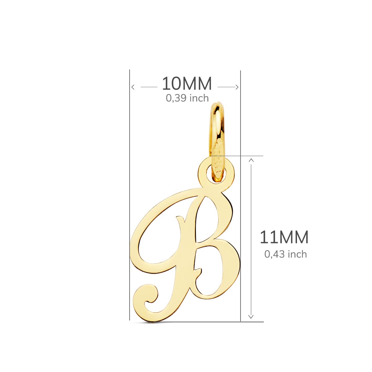 18K COLGANTE LETRA " B " 11X10 MM - Imagen 2