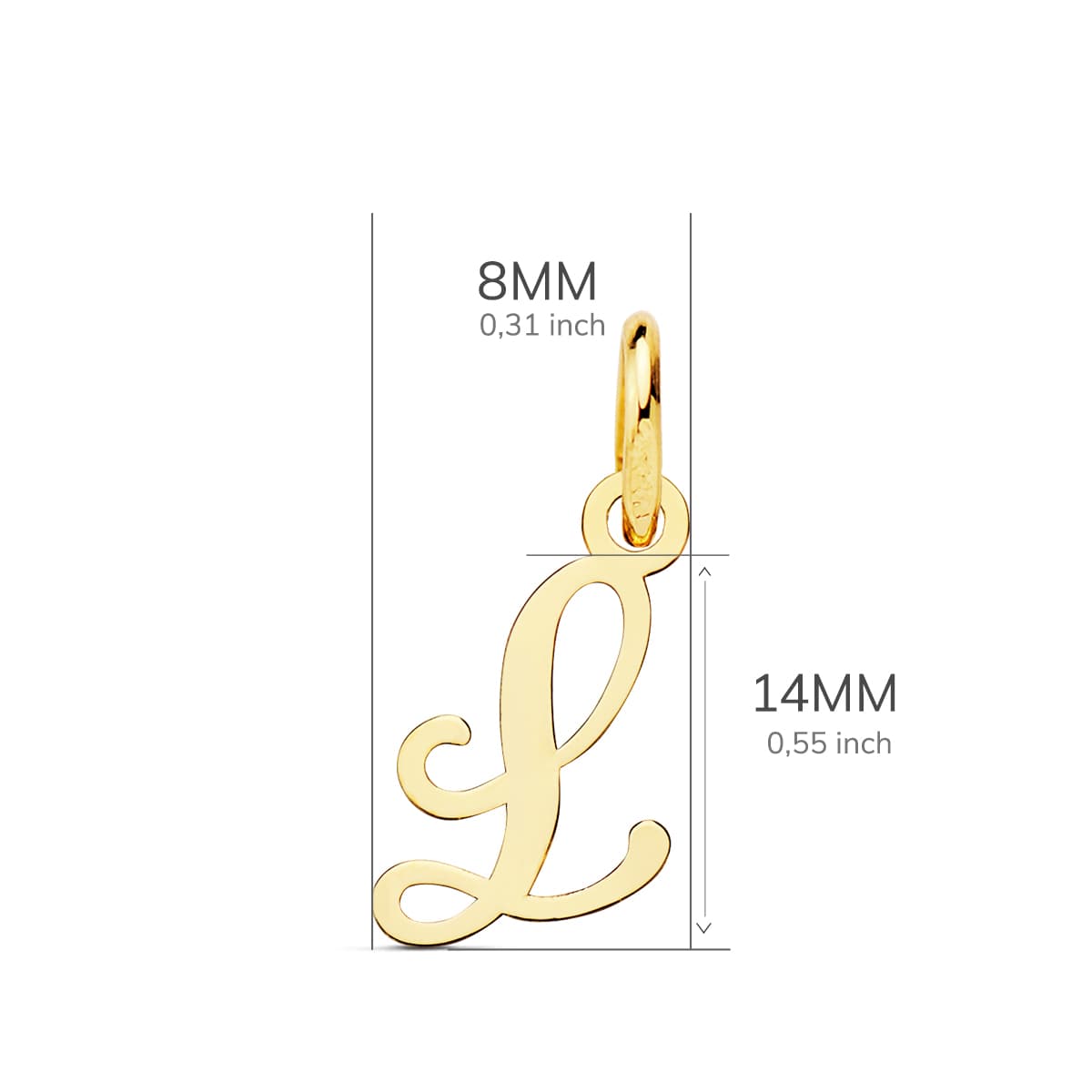18K COLGANTE LETRA " L " . 10X8 MM - Imagen 2