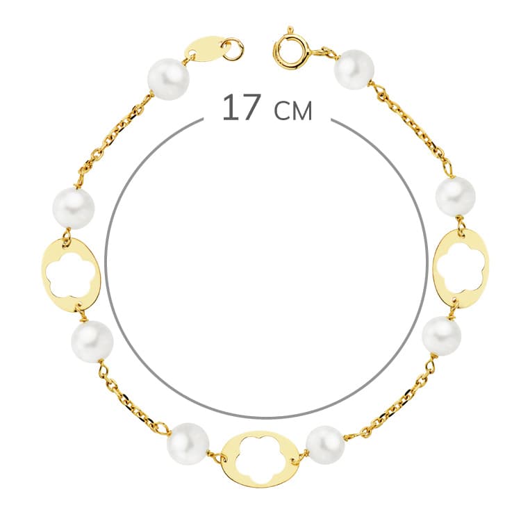 18K PULSERA COMUNION PERLA 5 MM 17CM - Imagen 2