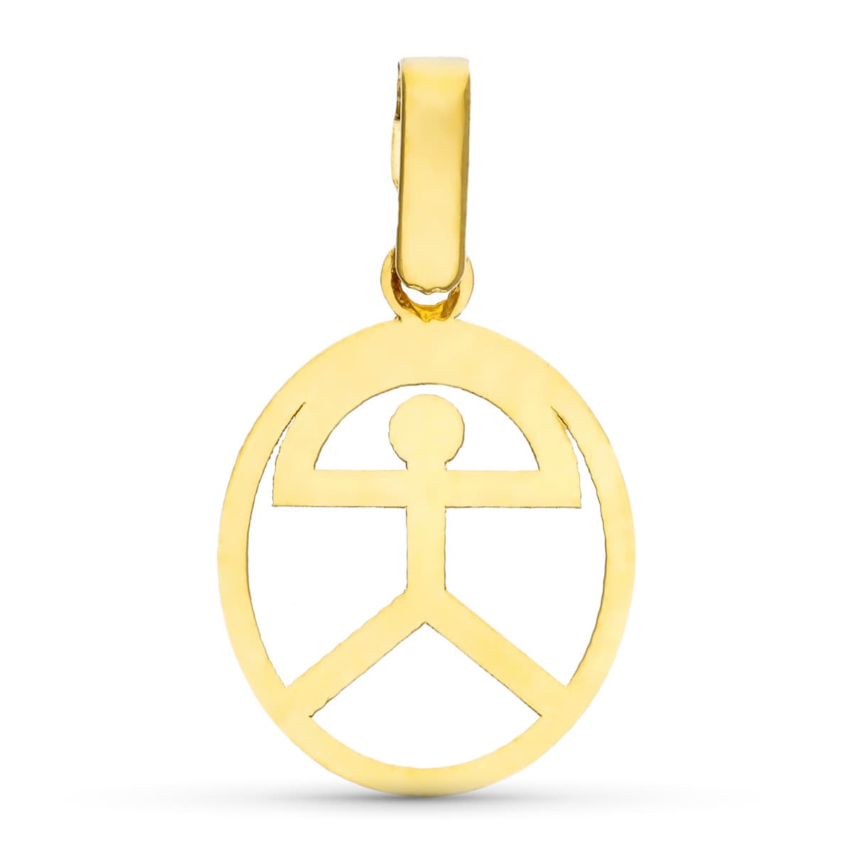 18K COLGANTE ORO AMARILLO INDALO CERCO OVAL LISO MEDIANO