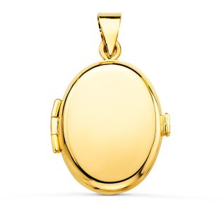 18K GUARDAPELO DIJE PORTAFOTOS OVAL LISO 22X19 MM