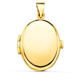 18K GUARDAPELO DIJE PORTAFOTOS OVAL LISO 25X20 MM