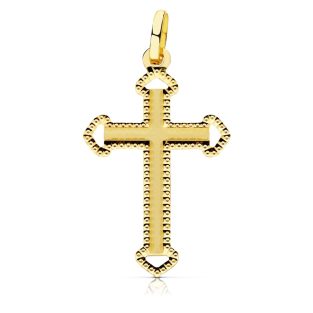18K CRUZ SIN CRISTO TALLADA 28X17 MM