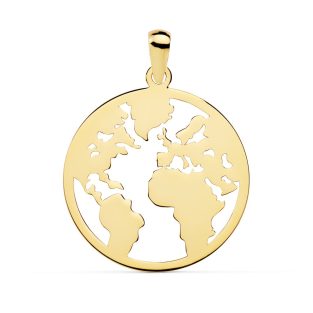 18K COLGANTE MAPAMUNDI CALADO 20 MM