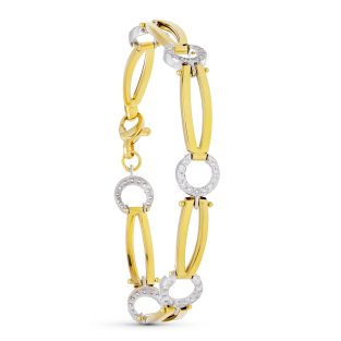 18K PULSERA ORO BICOLOR CIRCONITAS