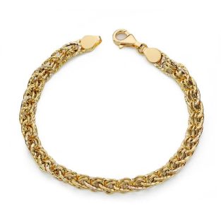 18K PULSERA HUECA BICOLOR 19 CM 4.95 GR