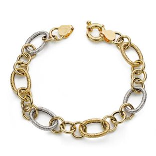 18K PULSERA BICOLOR HUECA 19 CM 5.30 GR