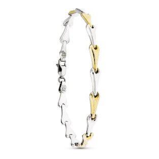 18K PULSERA ESTAMPADA ORO Y PLATA